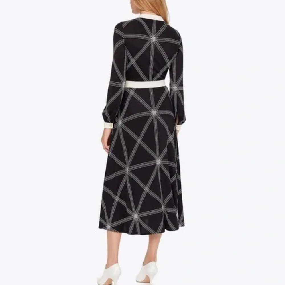 Tory Burch Anja Diamond-Stitch Midi Dress - Picture 2 of 8